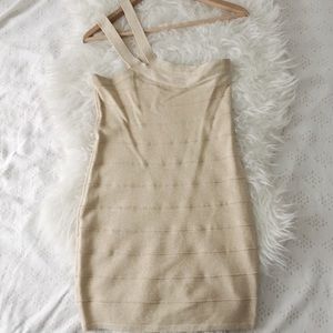 Gold Shimmery One Shoulder Dress